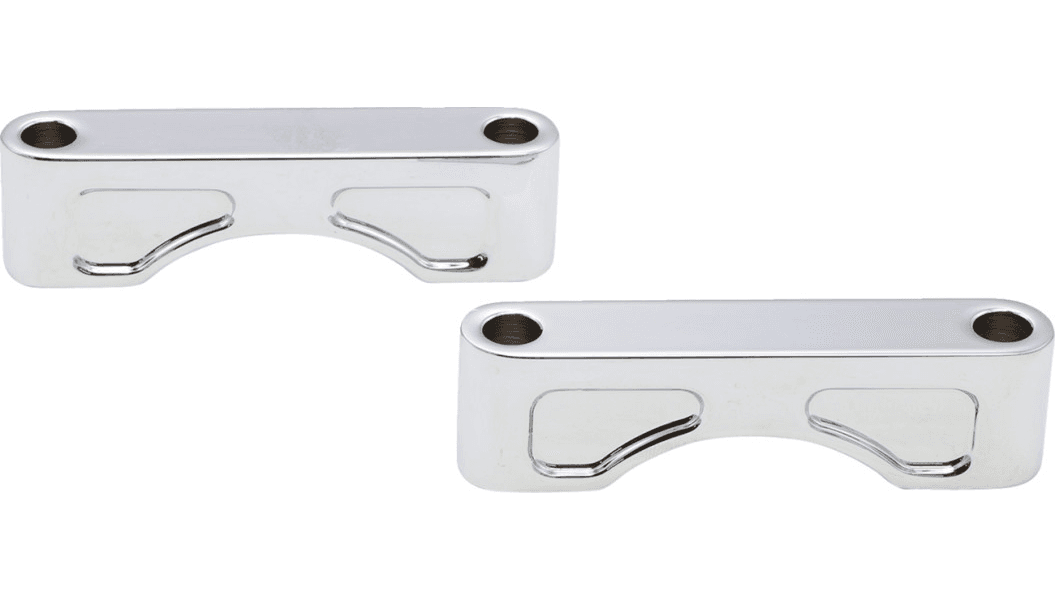 Klock Werks Hugger Front Fender Mounting Blocks for 21" Wheels fits '84-13 Harley Davidson Touring and Trike - Chrome