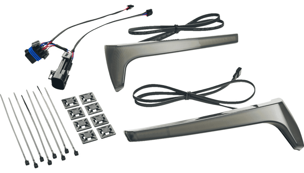 Ciro RydeCulture Bryant M1 Saddlebag Lights for '22-24 Indian Challenger, Pursuit, Roadmaster, Springfield, Chieftain Models - Smoke Lens/ Amber Turn Signal