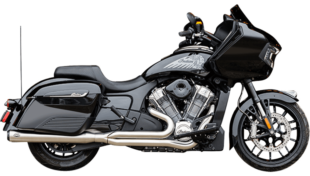 S&S Cycle 2-into-1 Qualifier Exhaust System for '20-25 Indian Challenger, '22-25 Pursuit and '25 Chieftain/​Roadmaster w/ PowerPlus Engines (Select Finish) 49 State