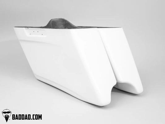 Bad Dad Color Matched 4.0" Stretched Audio Race Saddlebags for '14-Up Harley Davidson Touring Models