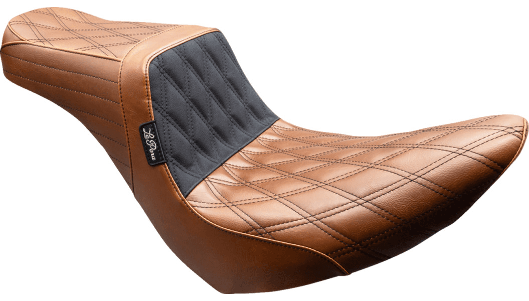 LePera Tailwhip Seat for '18-25 Harley Davidson Low Rider, Low Rider S/ST, Sport Glide Softail Models - Brown/Double Diamond