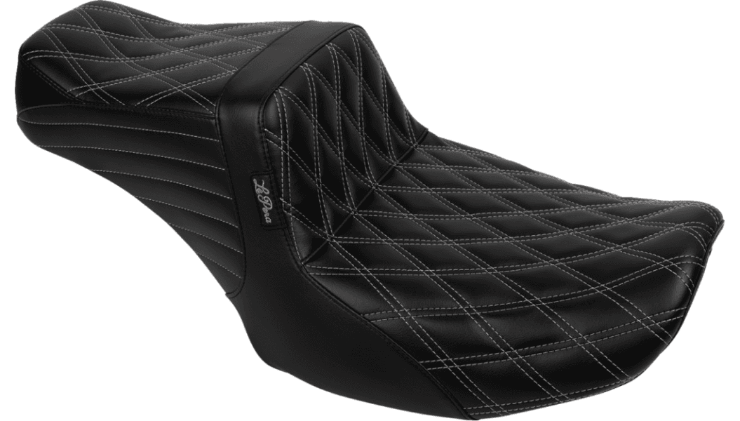 LePera Tailwhip Seat for '24-Up Harley Davidson Road Glide and Street Glide and '23-24 CVO FLHXSE, CVO FLTRSE Touring Models - Bright Gray Double Diamond Stitch