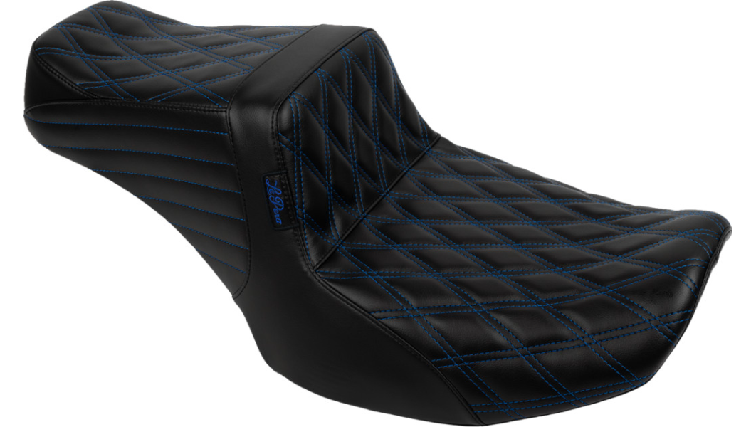 LePera Tailwhip Seat for '24-Up Harley Davidson Road Glide and Street Glide and '23-24 CVO FLHXSE, CVO FLTRSE Touring Models - Blue Double Diamond Stitch