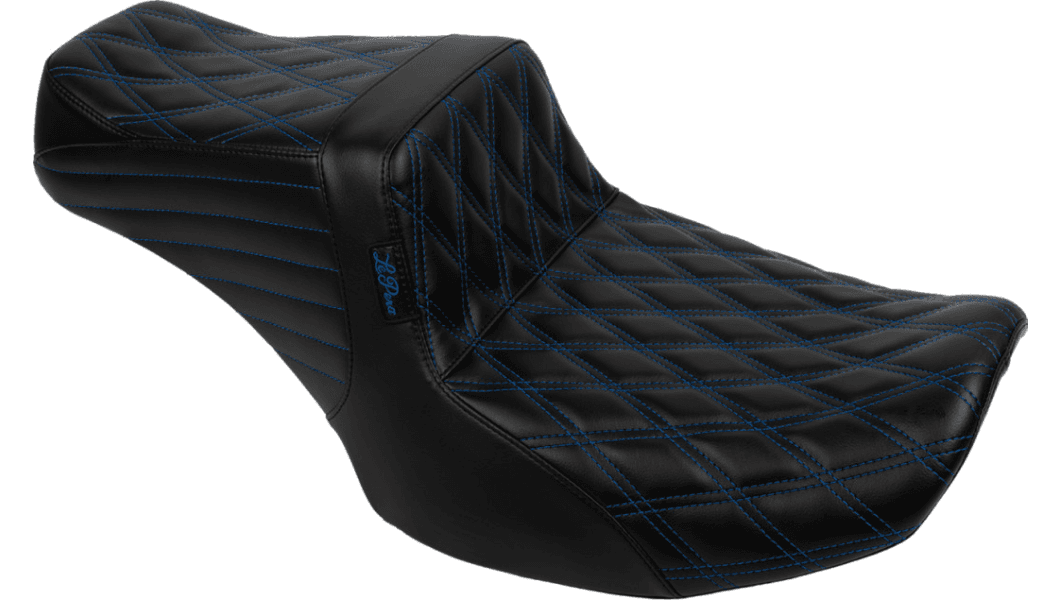 LePera Tailwhip Seat for '24-Up Harley Davidson Road Glide and Street Glide and '23-24 CVO FLHXSE, CVO FLTRSE Touring Models - Blue Double Diamond Stitch