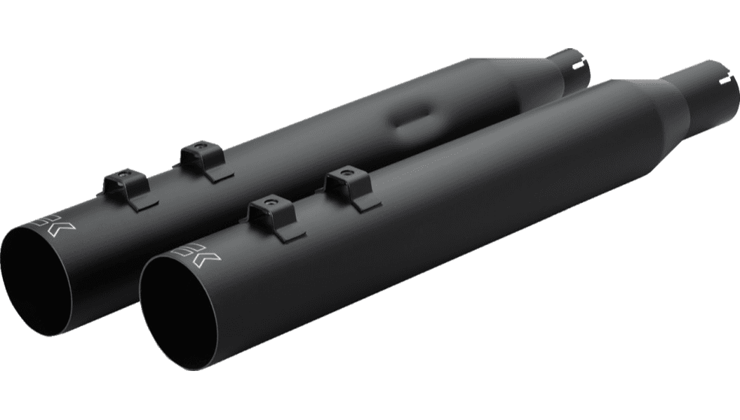 Khrome Werks 4" HP-Plus Slip On Mufflers for '17-Up Harley Davidson Touring Models (Select Finish) Straight Cut