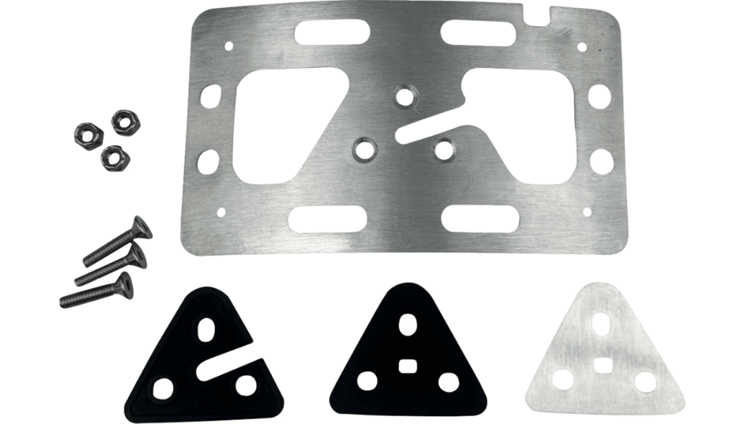 Custom Dynamics Curved Ultra-Lite Low Profile License Plate Mount for Harley Davidson Models (with the standard 3-bolt mounted license plate)