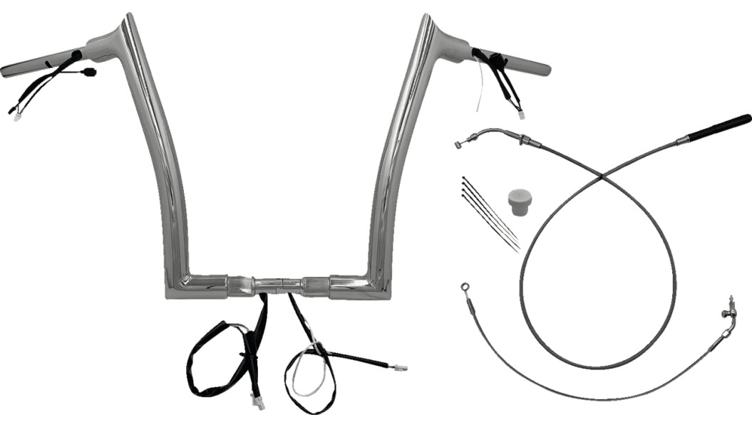 Fat Baggers EZ Install Wired 1-1/4" Pointed Top Handlebar Kit for '24-Up Harley Davidson Road Glide FLTR and '23-24 CVO FLTRSE Models (Select Height and Finish)