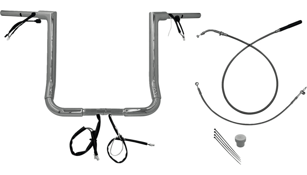 Fat Baggers 1.5" Flat Top EZ Install Wired Handlebar Kit for '24-Up Harley Davidson Street Glide and '23-25 CVO FLHXSE Models 16" (Choose Finish)