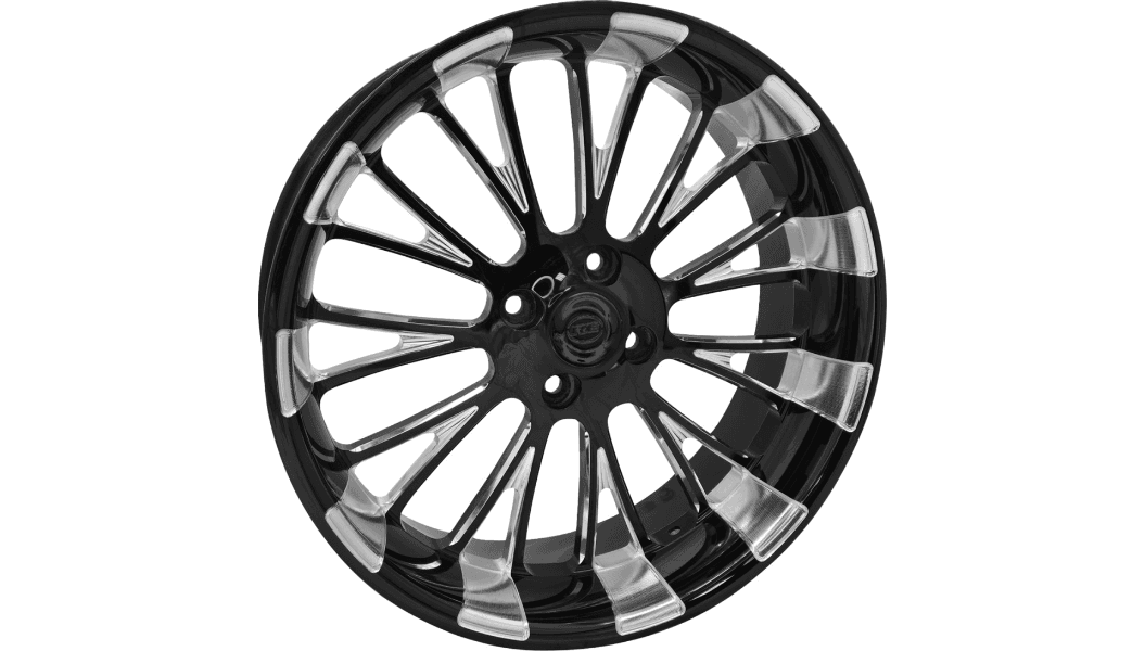 RC Components Dynasty Forged Aluminum Rear Wheel for '09-25 Harley Davidson Trike - Black Eclipse