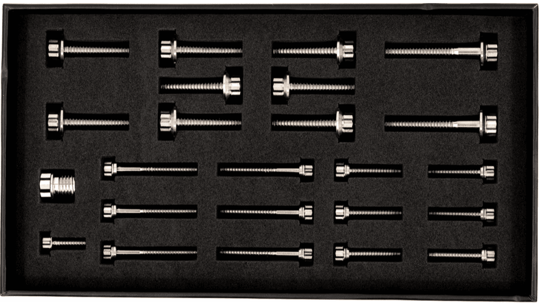 Trask Bitchin Bolts Transmission Bolt Kit for '17-25 Harley Davidson Touring and H-D FL Trike - Grade 5 Titanium 