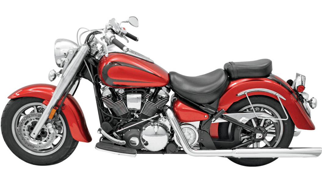 Bassani True Dual Crossover Head Pipes with 3 inch Mufflers for '99-07 Yamaha Road Star Models - Chrome
