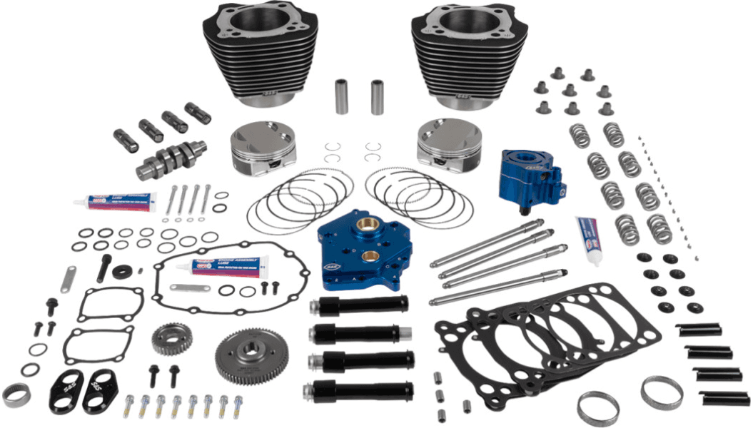 S&S Cycle HPT496 129" Power Package Engine Performance Kit for '17-Up Harley Davidson Touring Models- Gear Drive /Oil Cooled (Select Finish)