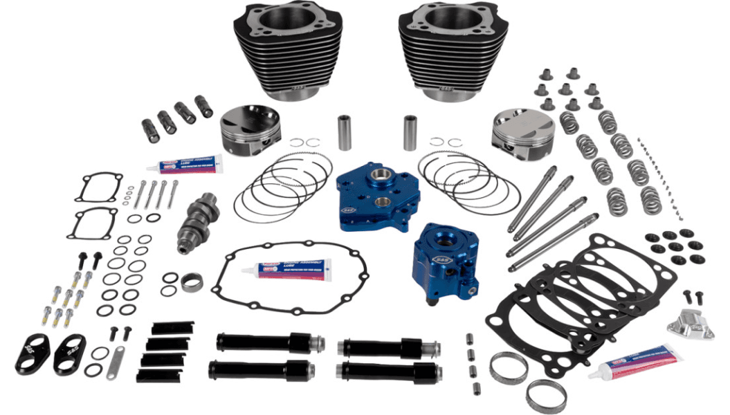 S&S Cycle HPT496 129" Power Package Engine Performance Kit for '17-Up Harley Davidson Touring Models- Chain Drive /Oil Cooled (Select Finish)