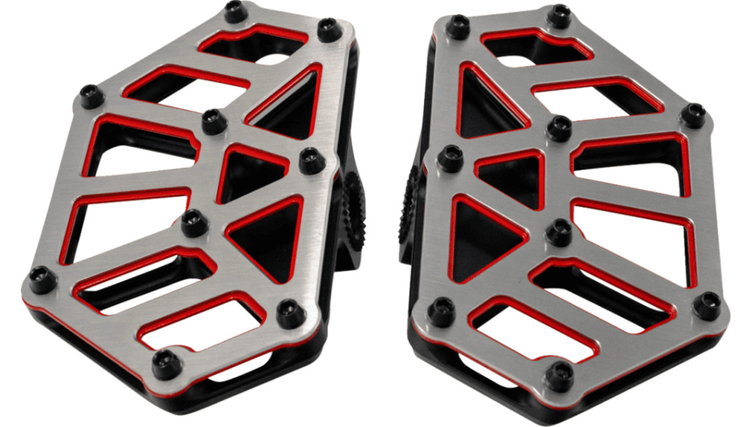 Kodlin NXL Redline Mini Floorboards for Harley Davidson Models - Black/Red (Adaptors Required)