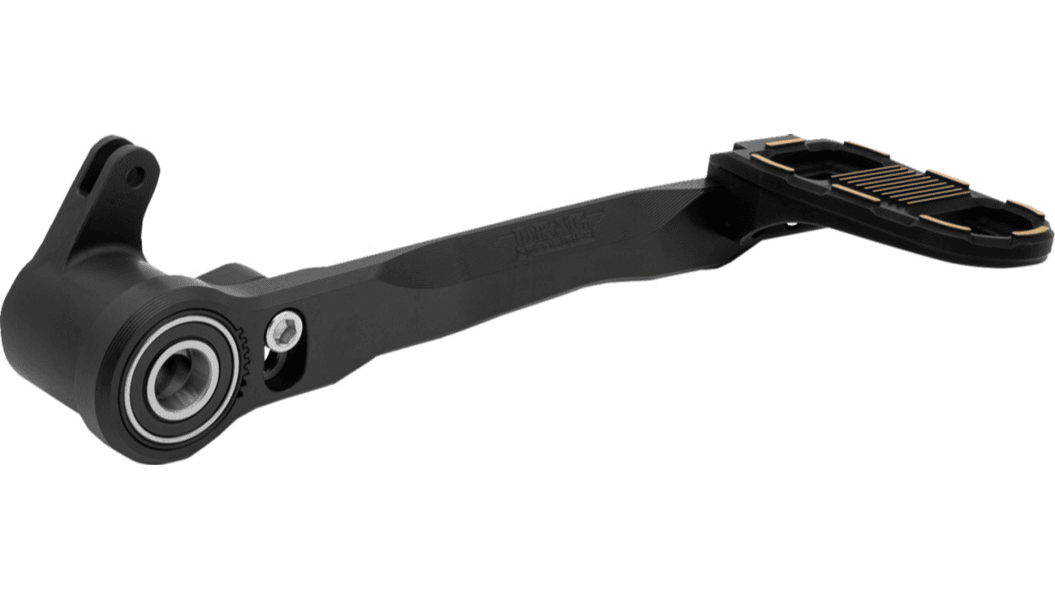 Gilles Tooling Adjustable Rear Brake Lever for '14-25 Harley Davidson Touring and Trike - Black/Gold