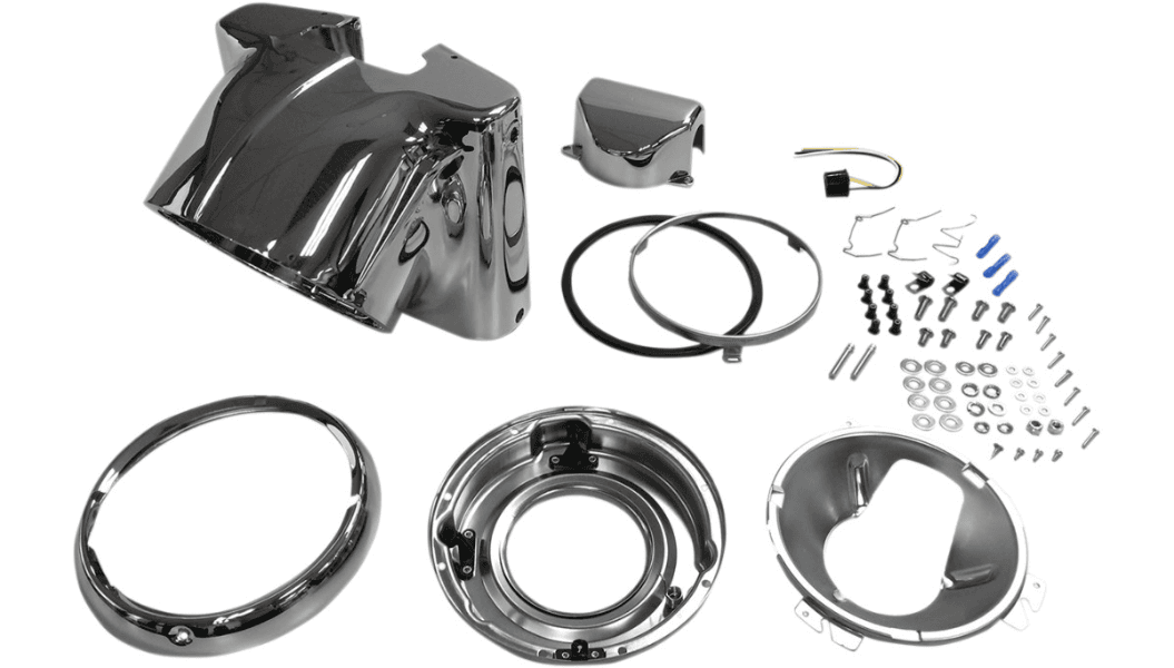 Drag Specialties Headlight Nacelle Kit for '00-17 Harley Davidson FLS/​FLST/​FLSTC, '00-06 FLSTF/​FLSTFB Softail Models (Select Finish)