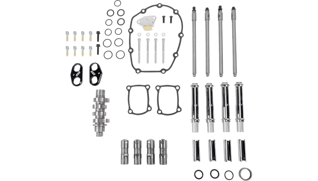 S&S Cycle 496 Chain Drive Camshaft Kit with Pushrod Tubes for '17-25 Harley Davidson M8 Models (Choose Pushrod Cover Finish) Not for CVO 121"