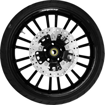 Coastal Moto 21" Atlantic Front Wheel/Tire Combination with TPMS Pre-Installed for '24-25 Harley Davidson Road Glide and Street Glide and '23-25 FLHXSE/​FLTRXSE w/ ABS - Solid Black