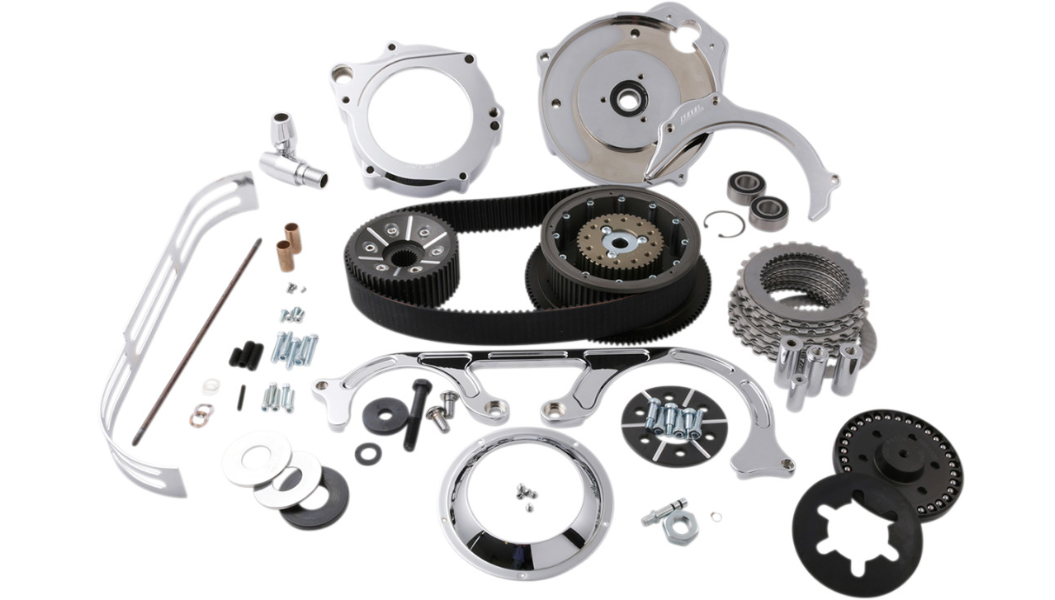 BDL 2" Open Belt Drive Kit with 2-Piece Motor Plate for '07-16 Harley Davidson Big Twins with OEM Hydraulic Clutch - Chrome
