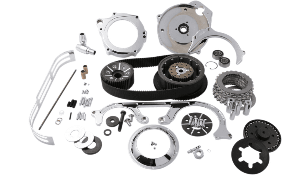 BDL 2" Open Belt Drive Kit with 2-Piece Motor Plate for '07-16 Harley Davidson Big Twins with OEM Hydraulic Clutch - Chrome
