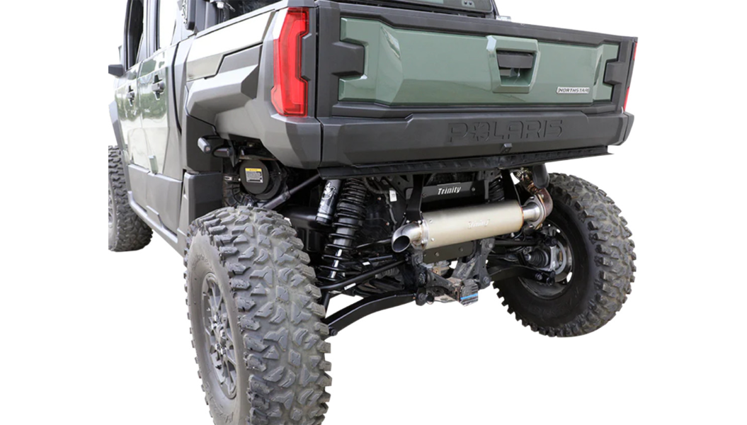 Trinity Racing Stainless Steel Slip-On Muffler for Polaris Xpedition Models - Brushed Finish