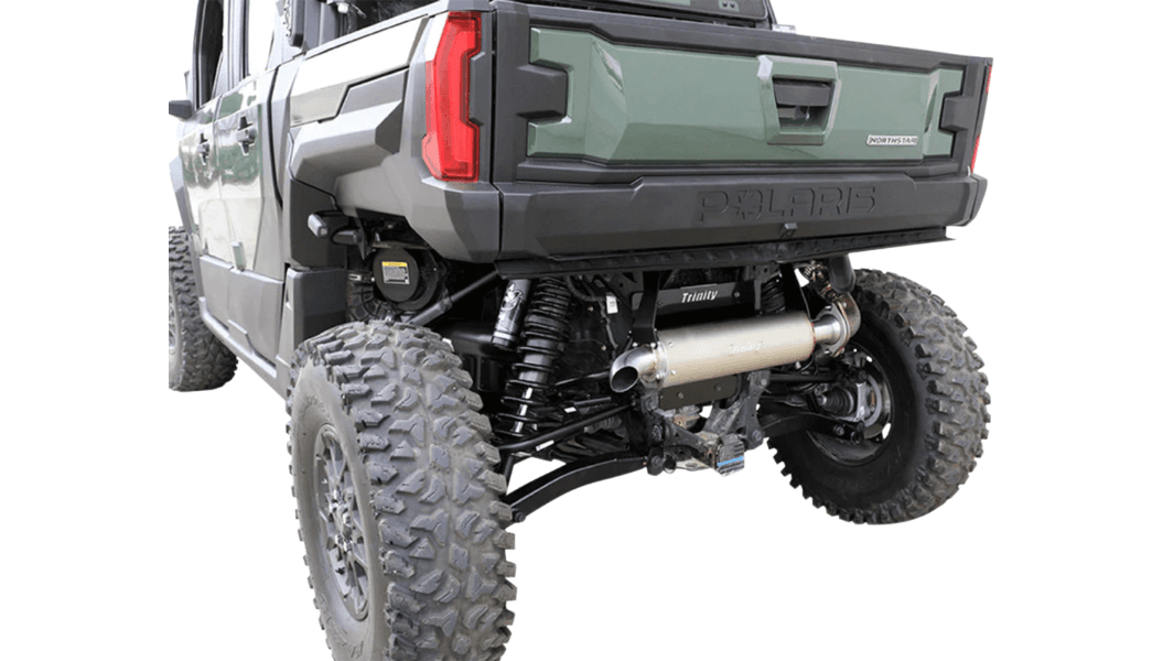Trinity Racing Stainless Steel Slip-On Muffler for Polaris Xpedition Models - Brushed Finish