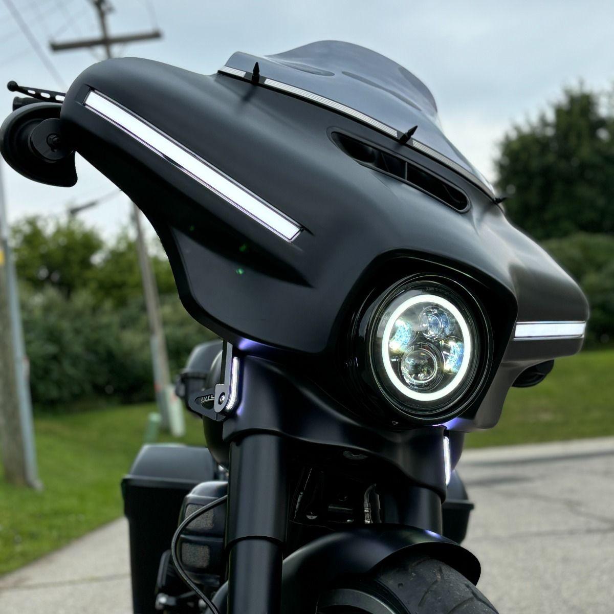 Hogworkz Color Matched Outer Fairing w/ Integrated LEDs for '14-25 Harley Davidson Touring Models (Select Color)