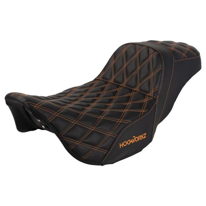 Hogworkz Diamond Stitched Rise Up Seat for '08-25 Harley Davidson Touring (Not For '24-Up FLHX/FLTR) Select Color Stitching