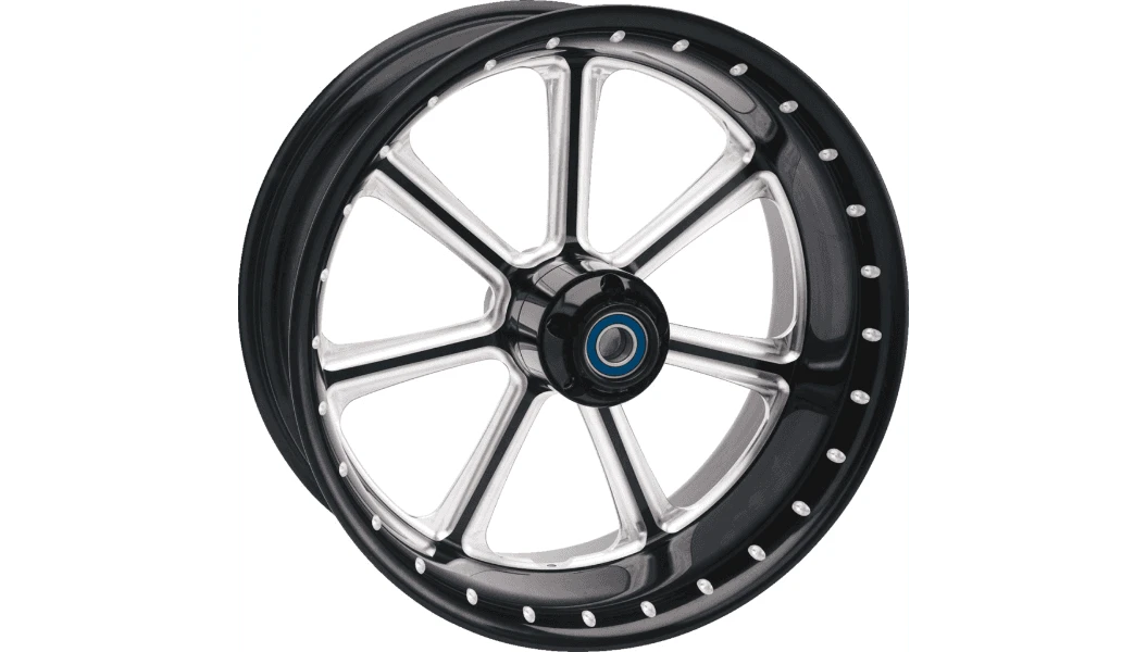 RSD Diesel One-Piece Aluminum Wheel - Front - Dual Disc/with ABS for '14-23 Harley Davidson Touring - Black/Contrast Cut - 21x3.5 