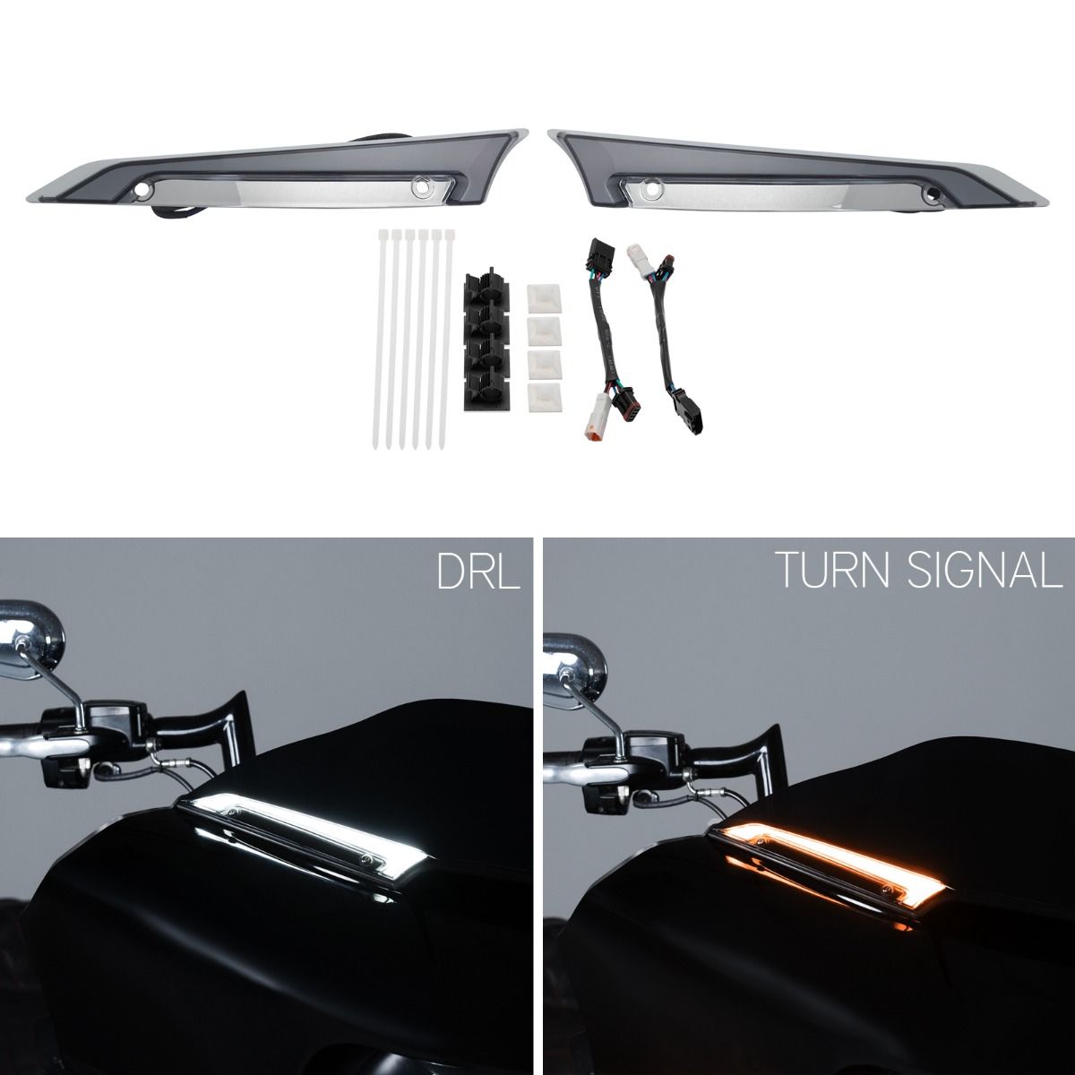 Hogworkz Lumipro LED Windshield Trim Lights for '15-25 Harley Davidson Road Glide Models (Select Finish)