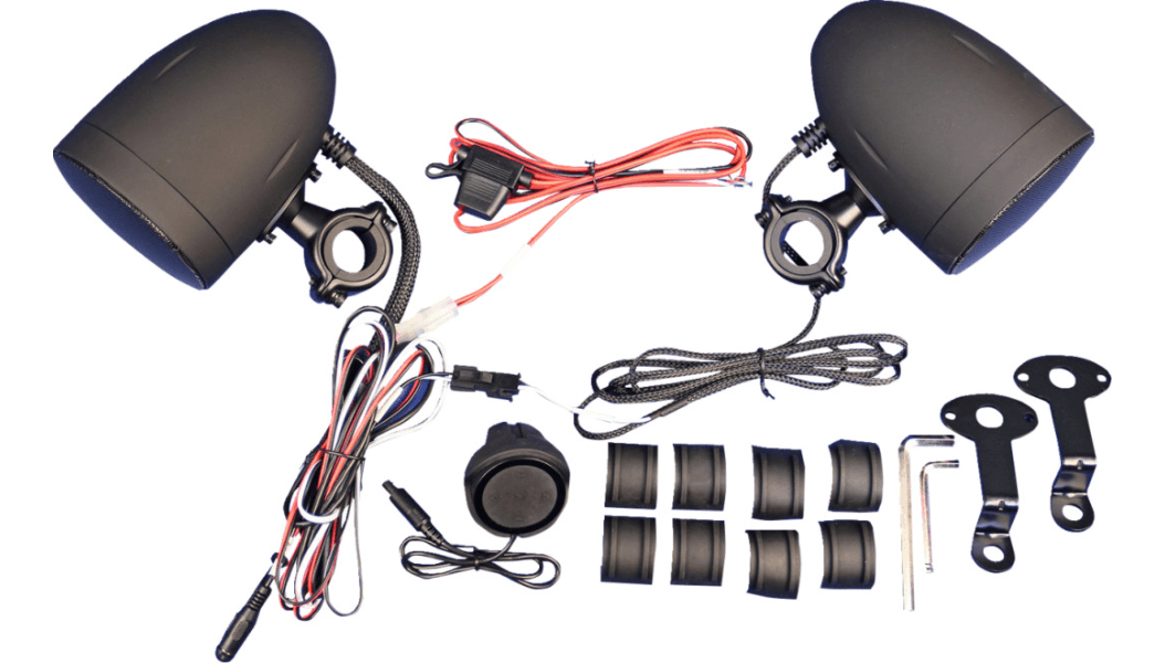 J&M 120 W Universal Self-Amplified Bluetooth® Handlebar Speakers - Black