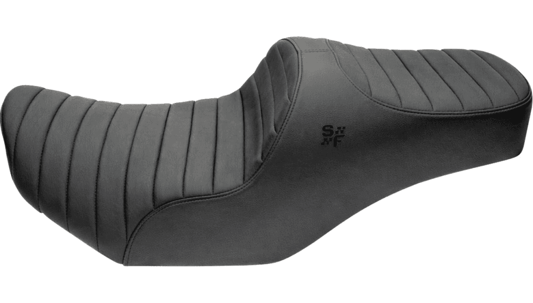 Slyfox Chariot Seat for '23.5-26 Harley Davidson Touring FLH/FLT - Black Classic Stitch - Black Logo