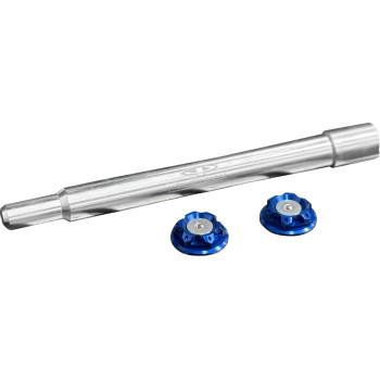 Paul Yafee Turret Style Y-Axle with Turret Style Axle Cover Kit Front - 25 mm for '08-23 Harley Davidson Touring Models (Select Color)