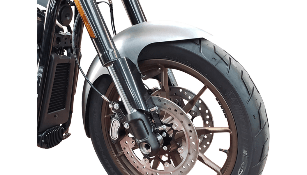 Paul Yaffe Bagger Nation Real Steel Cafe Front Fender Kit with Inverted Fork Adapters for '20-26 Harley Davidson Lowrider Models (Fits 19” OE tire 110/90-19)