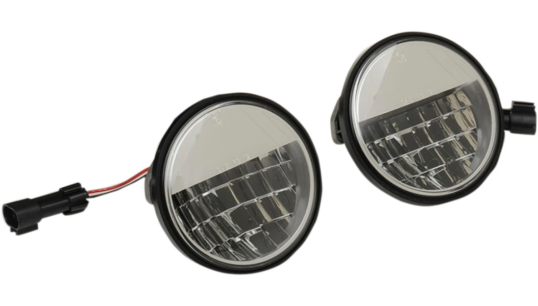 Drag Specialties Premium 4.5" LED Reflector Lights for Harley Davidson Models - Chrome