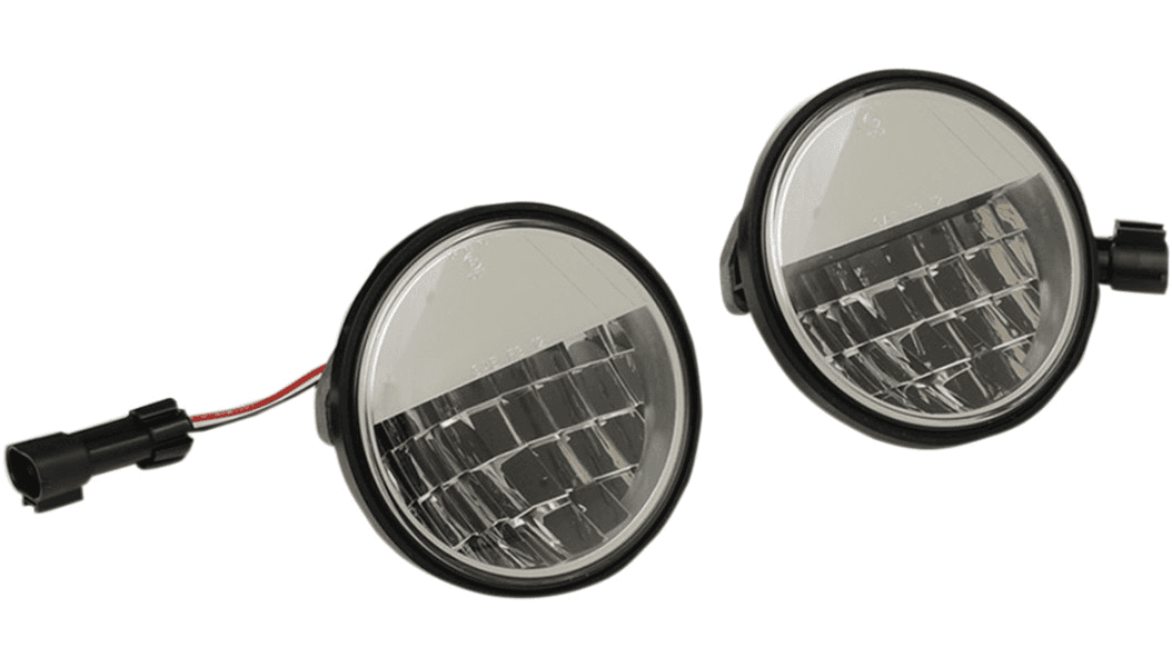 Drag Specialties Premium 4.5" LED Reflector Lights for Harley Davidson Models - Chrome
