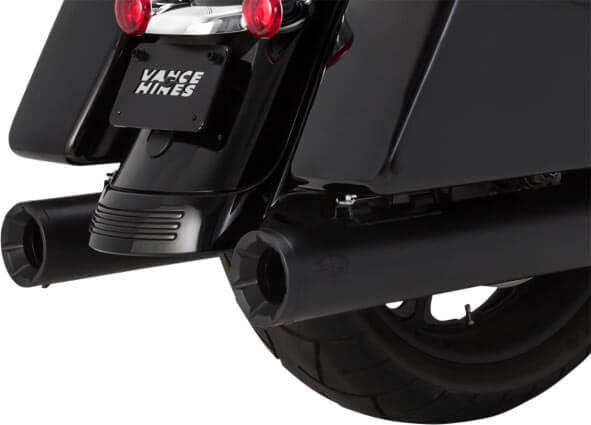 Vance & Hines 4 inch Eliminator 400 Slip-On Mufflers for '17-Up FL Models - Wrinkle Black