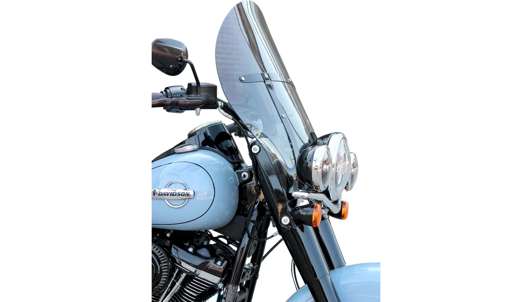 Klock Werks Billboard Flare Windshield for '18-26 Harley Davidson FLDE Deluxe, FLSL Slim, FLHC Heritage, Deadwood Softail Models - 20 inch Tinted