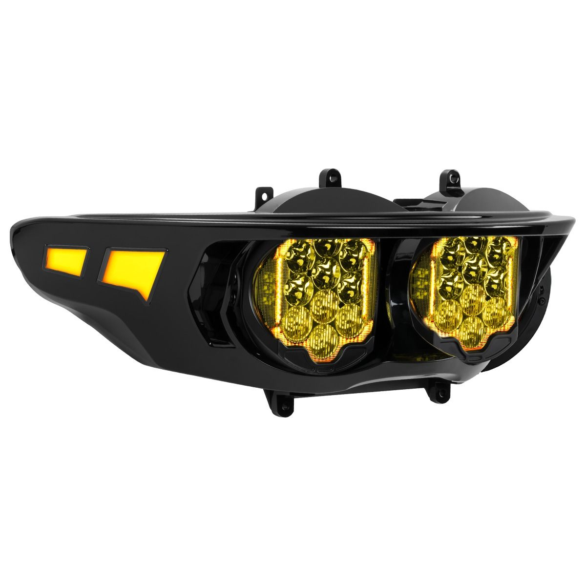 Hogworkz Goldtooth Performance LED Headlight for '24-Up Harley Davidson Road Glide and 23.5-Up CVO FLTRXSE, '26 RG3