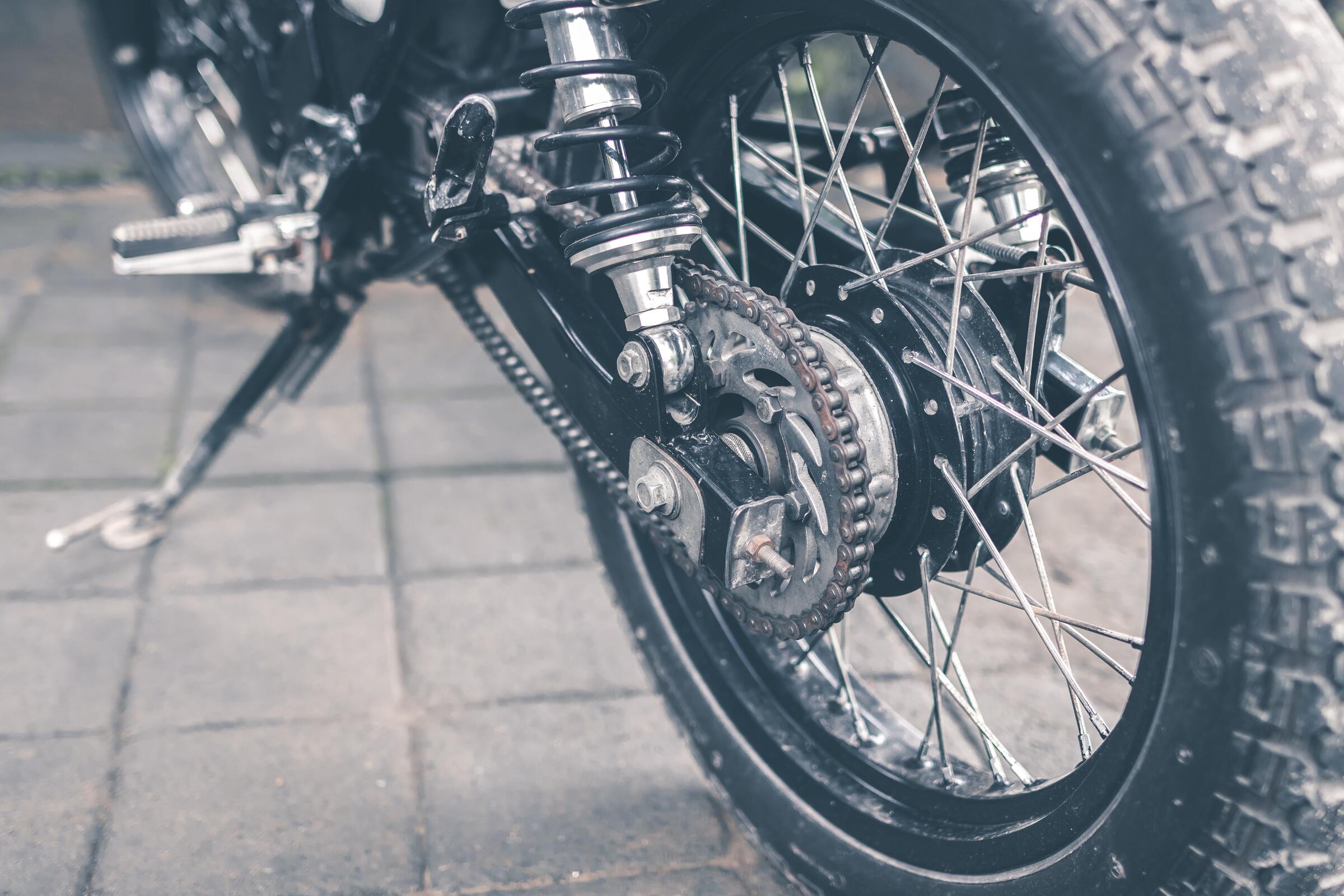 motorcycle tire close up