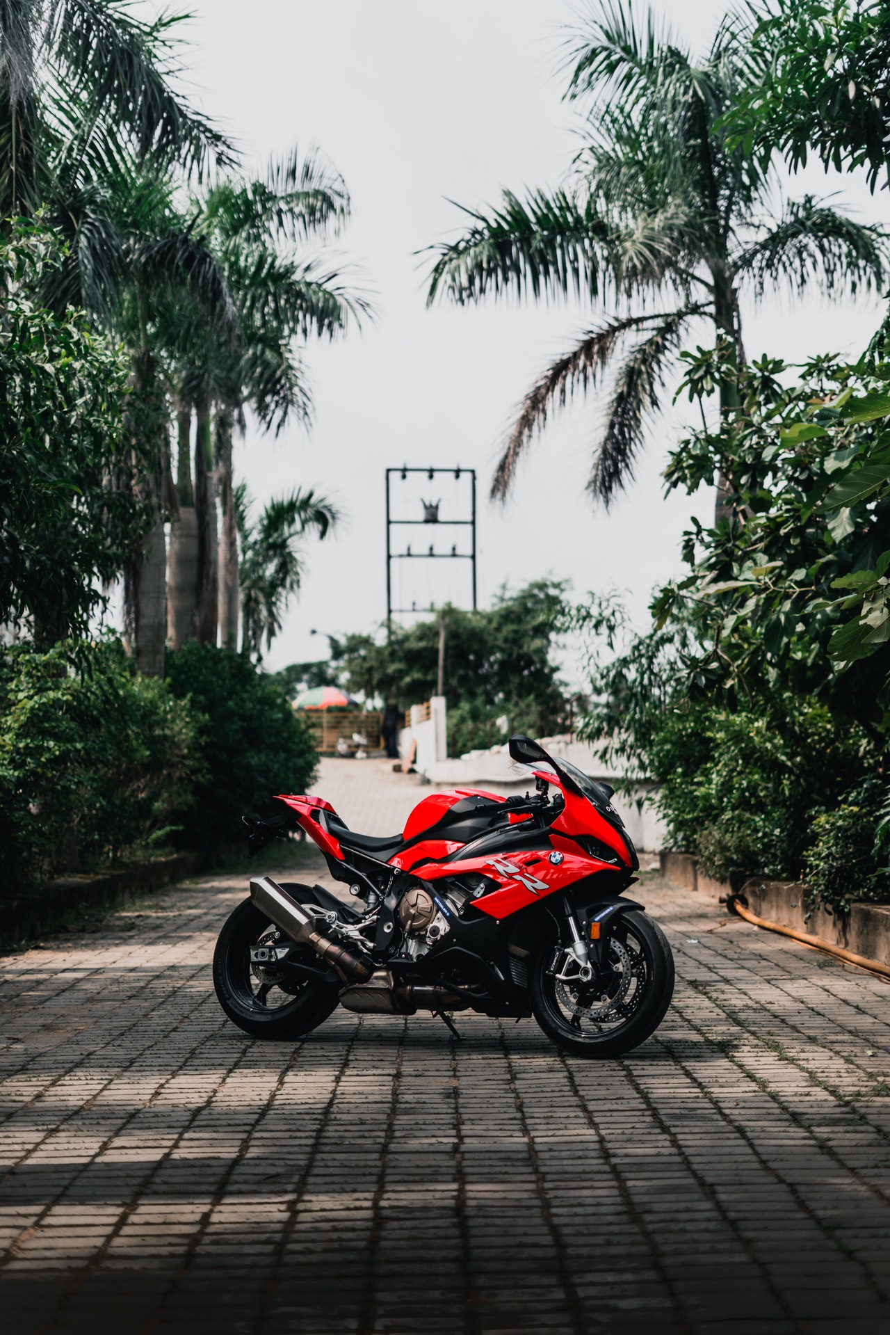 parked bike with motorcycle fairings