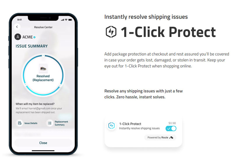 Route 1-Click Shipping Protection