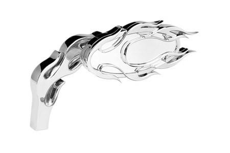 Arlen Ness Ness-Tech Die Cast Mirrors Flamed, Right (Each