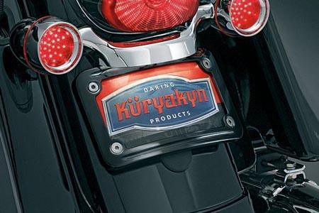 Black Curved LED License Plate Frame Light For Harley Road King Special 2017-2025