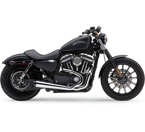 Cobra El Diablo 2-into-1 Exhaust for Harley Davidson XL Sportster Models  '07-13 - Chrome with Black Tips