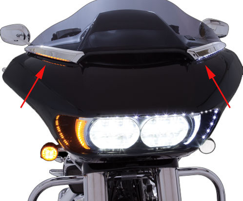 Ciro Horizon LED Lighted Windshield Trim For 15 Up Harley