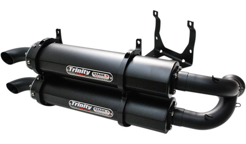 LIMITED QUANTITY Trinity Racing Stage 5 Slip On Mufflers for Can-Am  Maverick X3 Turbo R 900 4x4 - Cerakote Black