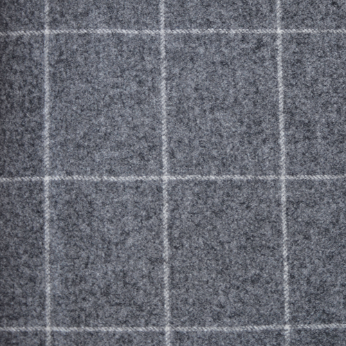 340gms grey windowpane check Barberis Flannel