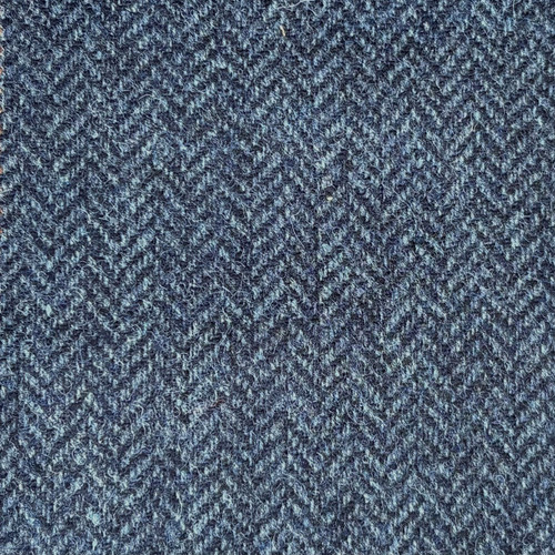 Indigo Herringbone Shetland Tweed