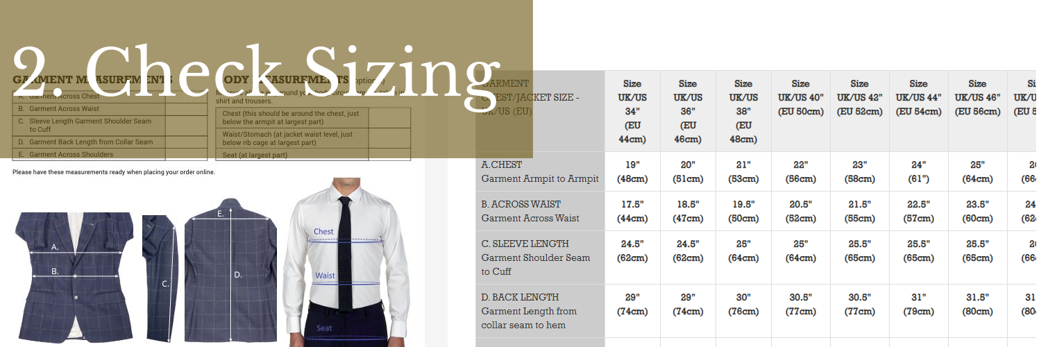 Check Bookster MTM Tailoring Sizing